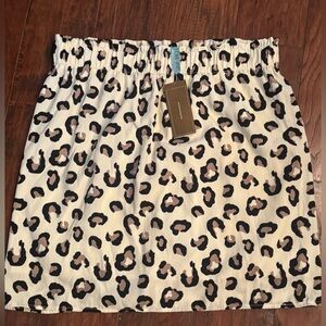 Aina Be Black and Cream Leopard Midi Skirt